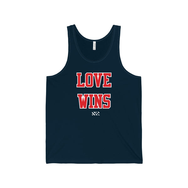 "LOVE WINS" (Red & White) Unisex Jersey Tank
