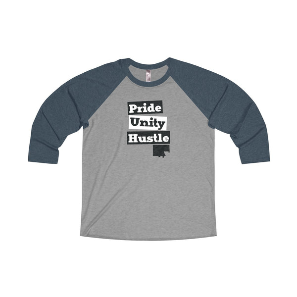 The Town "Pride Unity Hustle" Unisex Tri-Blend 3/4 Raglan Tee