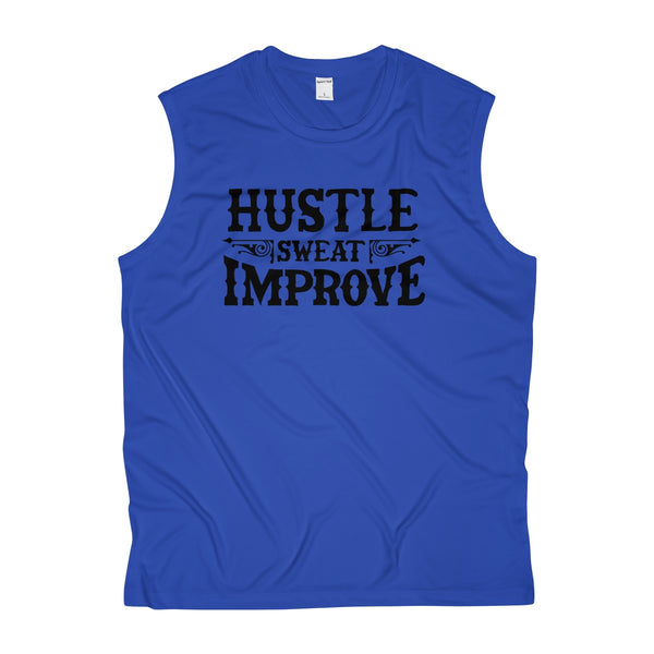 "Hustle Sweat Improve" Men's Sleeveless Performance Tee