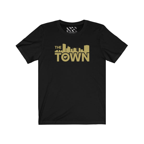 The Town "Skyline" (Gold) Unisex Jersey Short Sleeve Tee