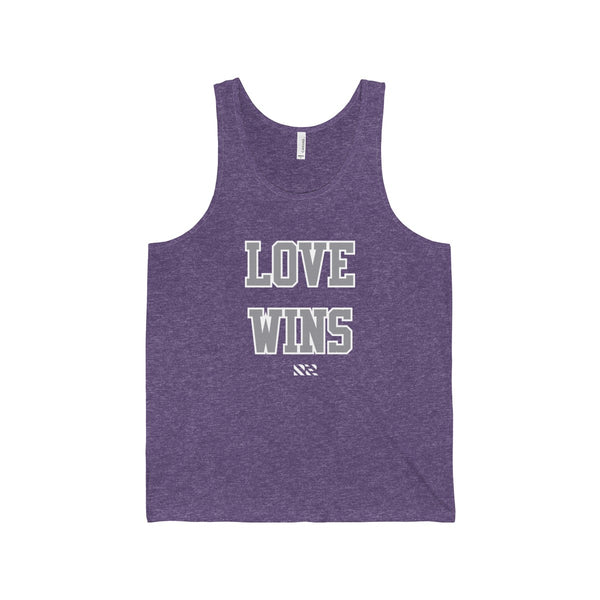 "LOVE WINS" (Gray & White) Unisex Jersey Tank