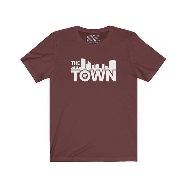The Town "Skyline" (White) Unisex Jersey Short Sleeve Tee