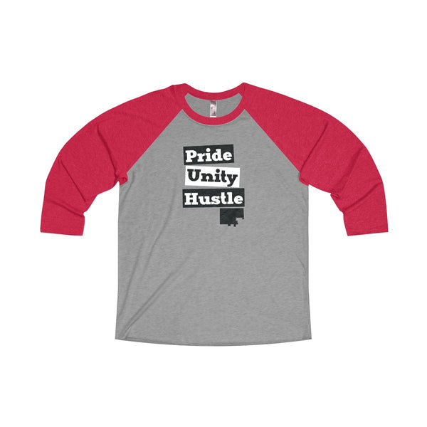 The Town "Pride Unity Hustle" Unisex Tri-Blend 3/4 Raglan Tee