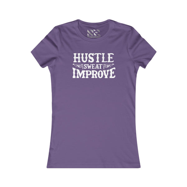"Hustle Sweat Improve" (White) Women's Favorite Tee