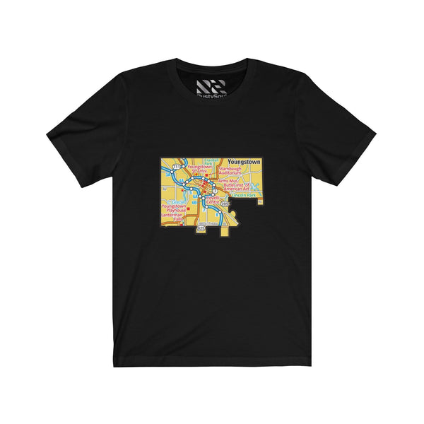 The Town "Map" Unisex Jersey Short Sleeve Tee