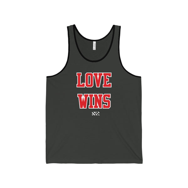 "LOVE WINS" (Red & White) Unisex Jersey Tank