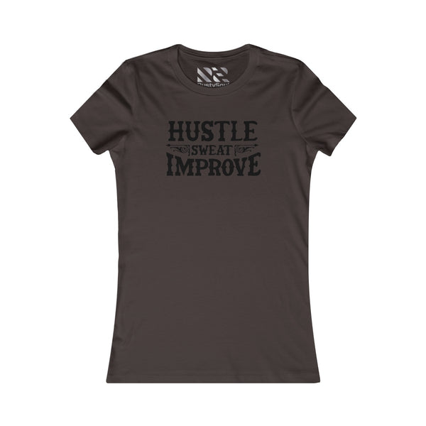 "Hustle Sweat Improve" (Black) Women's Favorite Tee