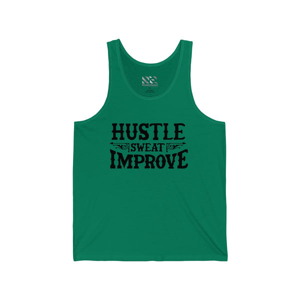 Hustle Sweat Improve (Black) Unisex Jersey Tank