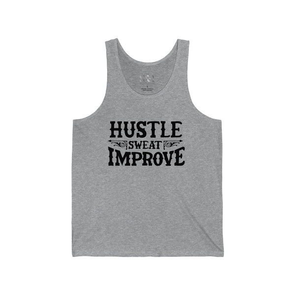 Hustle Sweat Improve (Black) Unisex Jersey Tank