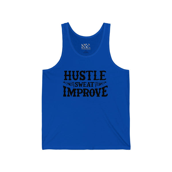Hustle Sweat Improve (Black) Unisex Jersey Tank