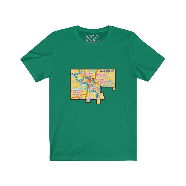The Town "Map" Unisex Jersey Short Sleeve Tee