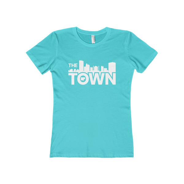 The Town "Skyline" (White) Women's The Boyfriend Tee