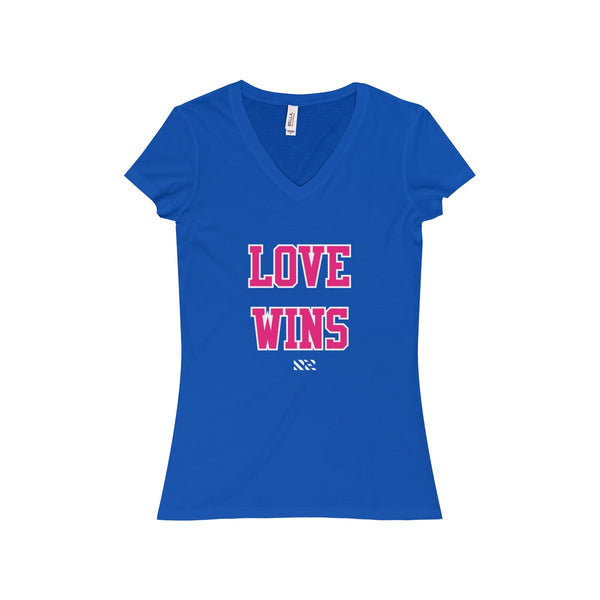 "LOVE WINS" Women's Jersey Short Sleeve V-Neck Tee