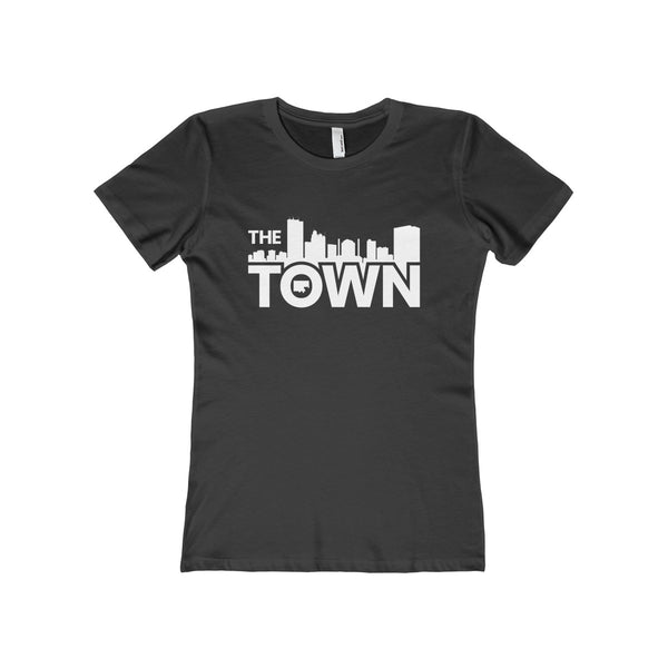 The Town "Skyline" (White) Women's The Boyfriend Tee