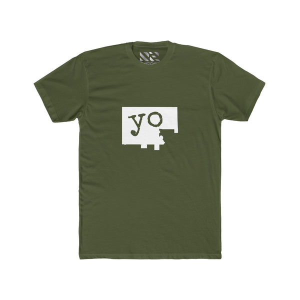 The Town "YO" (White) Men's Cotton Crew Tee