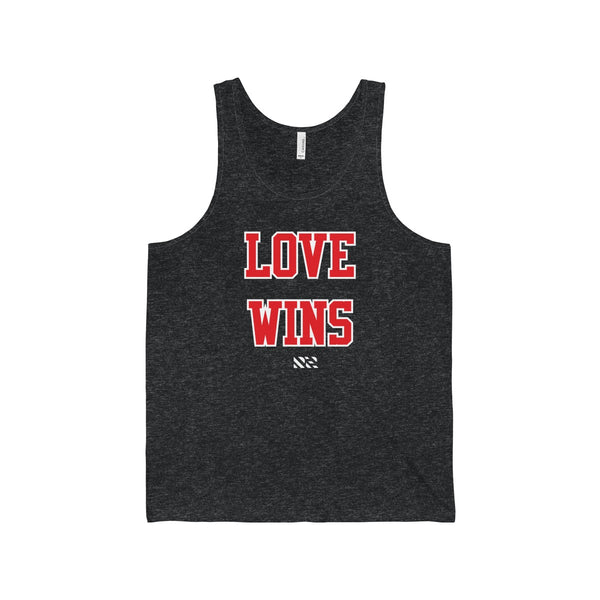"LOVE WINS" (Red & White) Unisex Jersey Tank