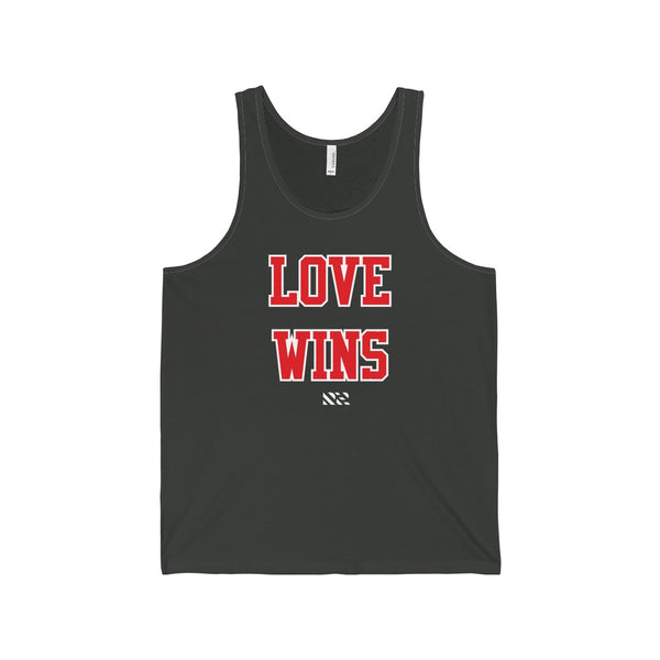 "LOVE WINS" (Red & White) Unisex Jersey Tank