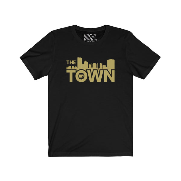 The Town "Skyline" (Gold) Unisex Jersey Short Sleeve Tee