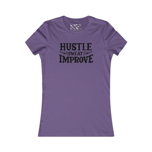 "Hustle Sweat Improve" (Black) Women's Favorite Tee