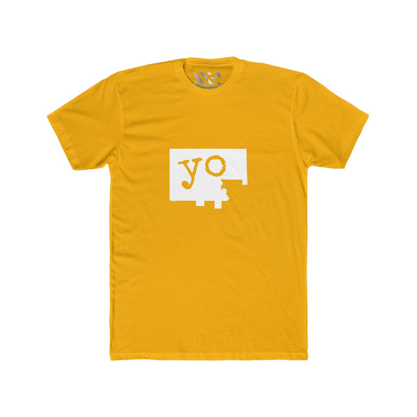 The Town "YO" (White) Men's Cotton Crew Tee