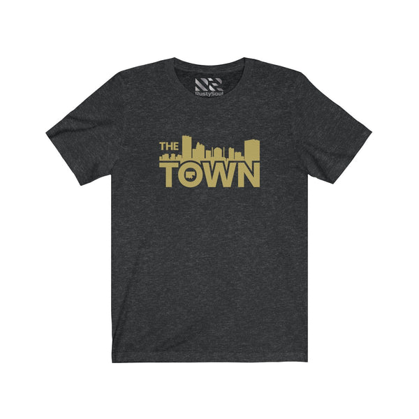 The Town "Skyline" (Gold) Unisex Jersey Short Sleeve Tee