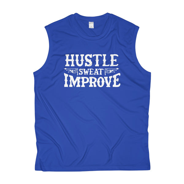 "Hustle Sweat Improve" Men's Sleeveless Performance Tee