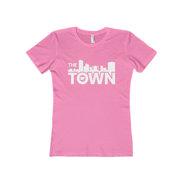 The Town "Skyline" (White) Women's The Boyfriend Tee