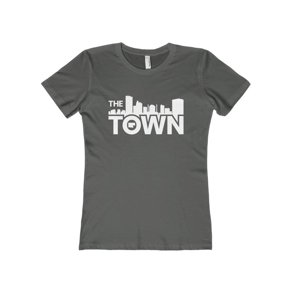 The Town "Skyline" (White) Women's The Boyfriend Tee