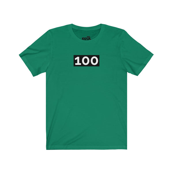 "100" Unisex Jersey Short Sleeve Tee
