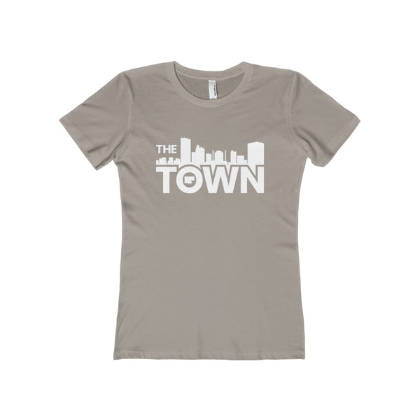 The Town "Skyline" (White) Women's The Boyfriend Tee