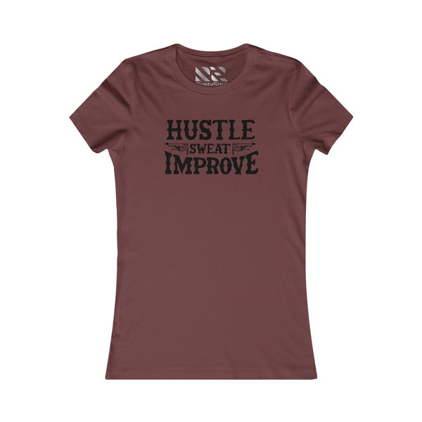 "Hustle Sweat Improve" (Black) Women's Favorite Tee