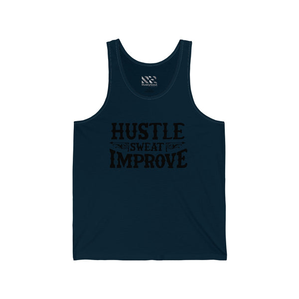 Hustle Sweat Improve (Black) Unisex Jersey Tank