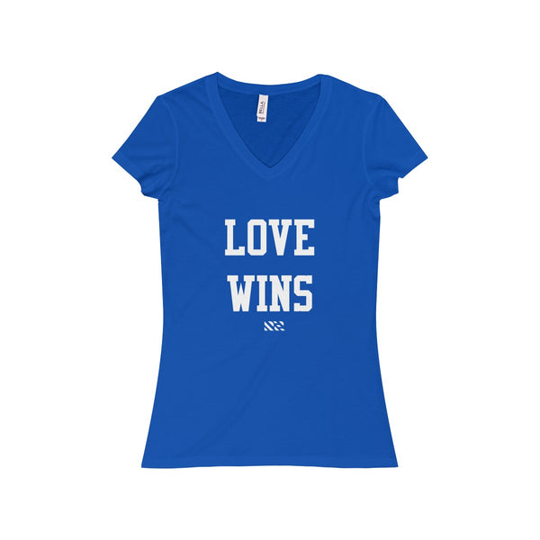 "LOVE WINS" Women's Jersey Short Sleeve V-Neck Tee
