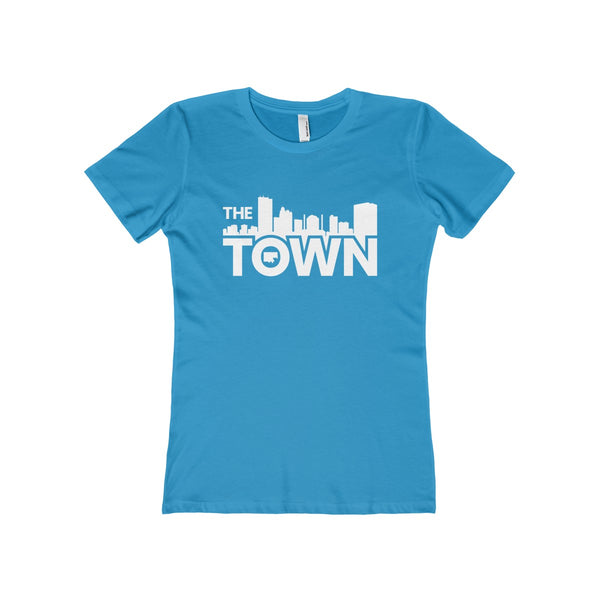 The Town "Skyline" (White) Women's The Boyfriend Tee