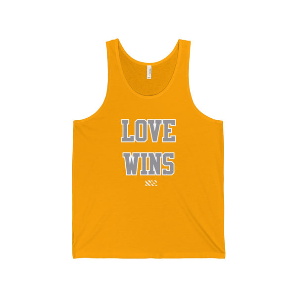 "LOVE WINS" (Gray & White) Unisex Jersey Tank