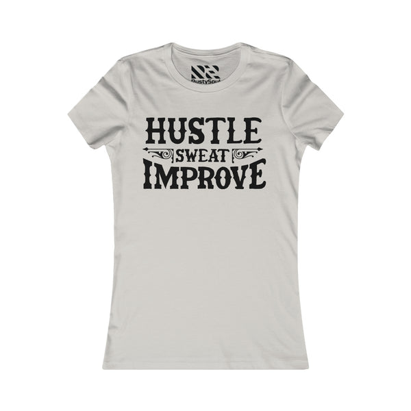 Hustle Sweat Improve--Tee Blk Lettering