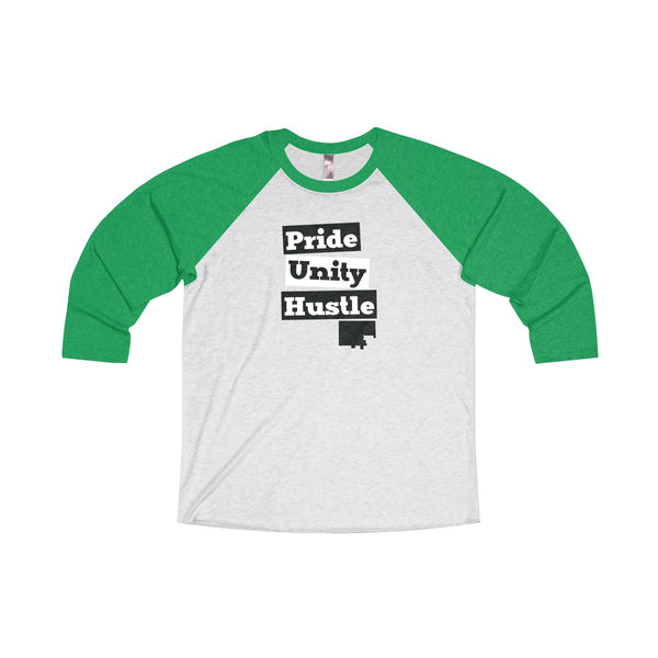 The Town "Pride Unity Hustle" Unisex Tri-Blend 3/4 Raglan Tee