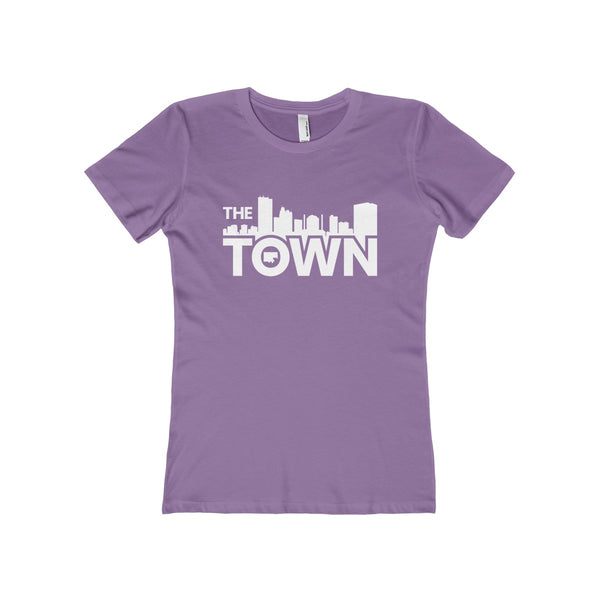 The Town "Skyline" (White) Women's The Boyfriend Tee
