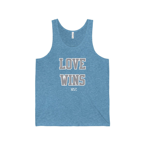 "LOVE WINS" (Gray & White) Unisex Jersey Tank