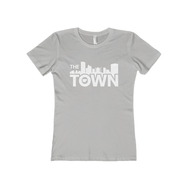 The Town "Skyline" (White) Women's The Boyfriend Tee