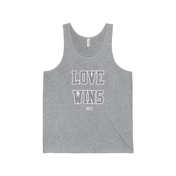 "LOVE WINS" (Gray & White) Unisex Jersey Tank
