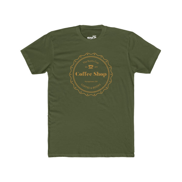 "Rusty Cup Coffee" Men's Cotton Crew Tee
