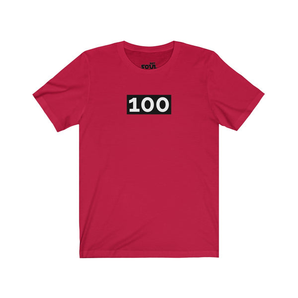 "100" Unisex Jersey Short Sleeve Tee