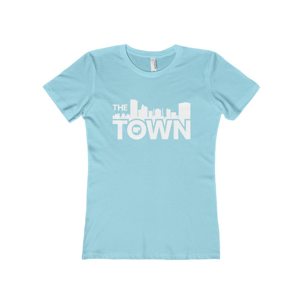 The Town "Skyline" (White) Women's The Boyfriend Tee