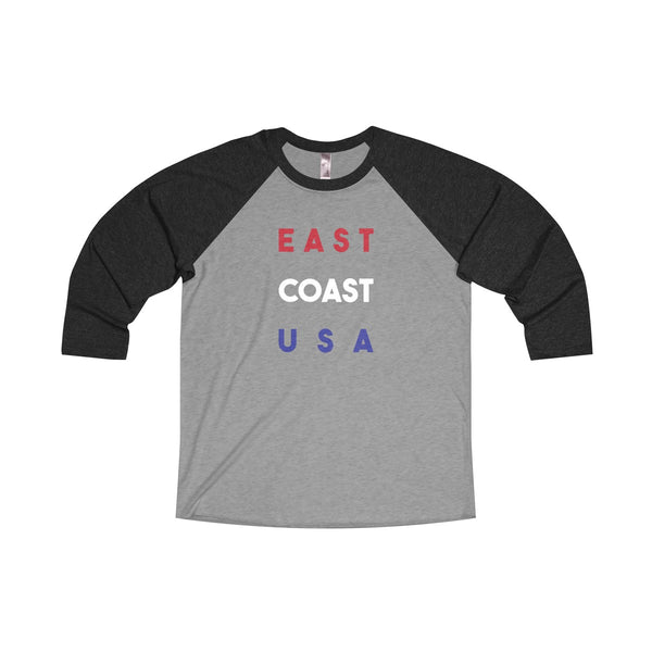"EAST COAST USA" Unisex Tri-Blend 3/4 Raglan Tee