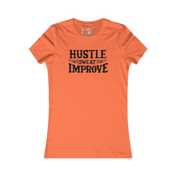 "Hustle Sweat Improve" (Black) Women's Favorite Tee
