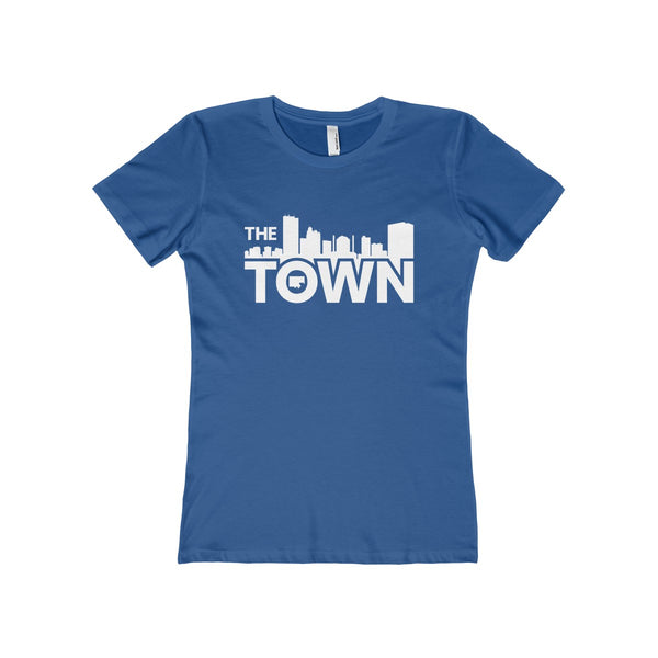 The Town "Skyline" (White) Women's The Boyfriend Tee