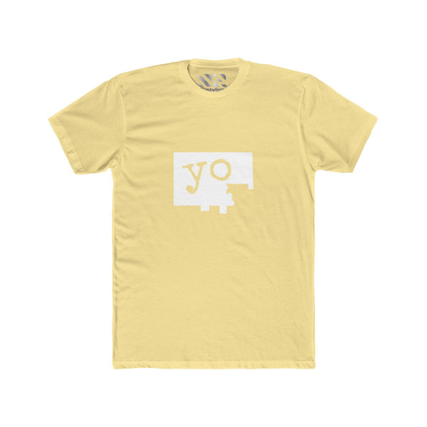 The Town "YO" (White) Men's Cotton Crew Tee