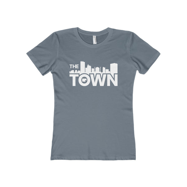 The Town "Skyline" (White) Women's The Boyfriend Tee