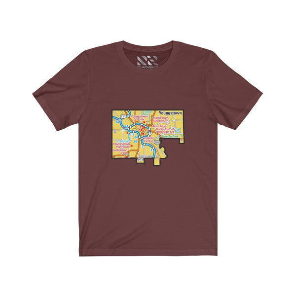 The Town "Map" Unisex Jersey Short Sleeve Tee